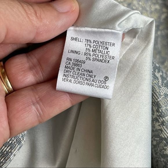 Tahari ASL Gold Brocade Sleeveless Cocktail Dress Vertical Ruffle Detail Size 10 - Picture 8 of 9